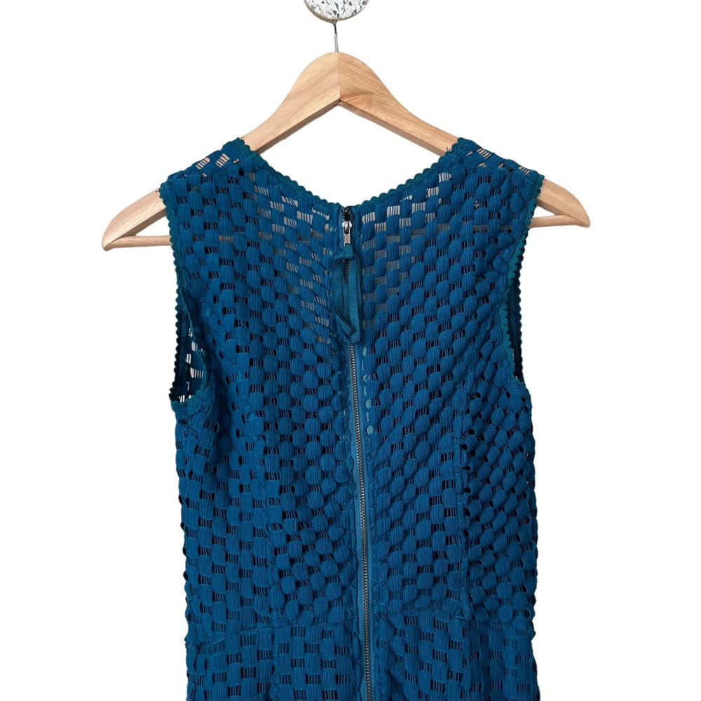 Anthropologie Tracy Reese Teal Blue Godet Knit Dress Fit Flare size Small - Picture 6 of 11